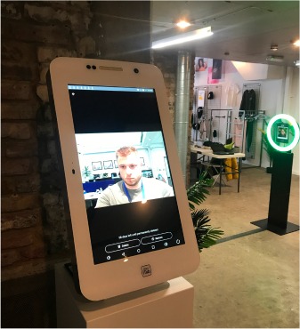 giant tablet in conference